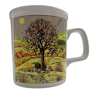 Vintage Fall Autumn Tree Scene  Era mic Coffee Cup Mug Japan Harvest October